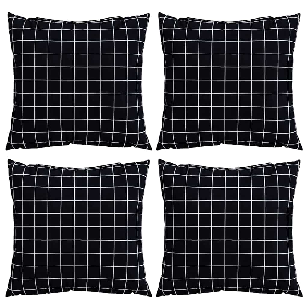 Cuscini Scatter a scacchi 4 pcs Quadro Nero 60 x 60 cm | homemem39