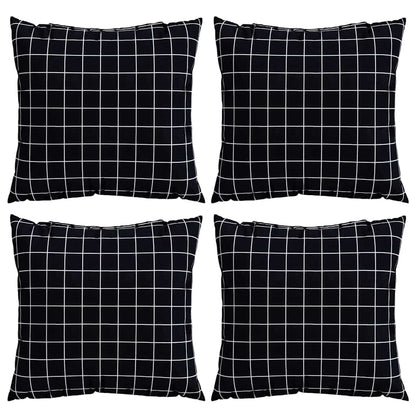 Cuscini Scatter a scacchi 4 pcs Quadro Nero 60 x 60 cm | homemem39