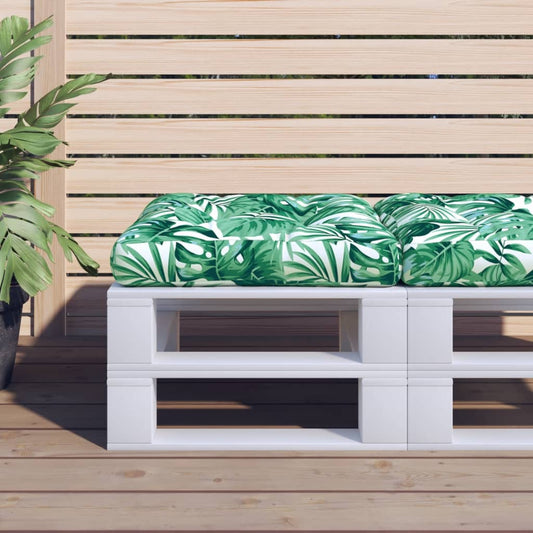 Cuscino per Pallet con Motivo a Foglie 50x50x12 cm in Tessuto | homemem39