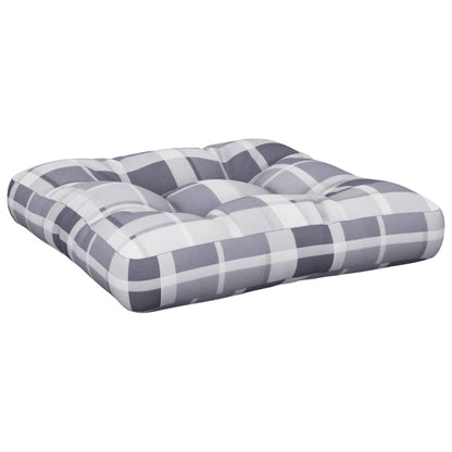 Cuscino per Pallet Motivo a Quadri Grigi 50x50x12 cm in Tessuto | homemem39