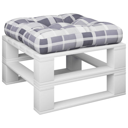 Cuscino per Pallet Motivo a Quadri Grigi 50x50x12 cm in Tessuto | homemem39