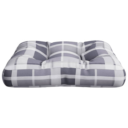 Cuscino per Pallet Motivo a Quadri Grigi 50x50x12 cm in Tessuto | homemem39