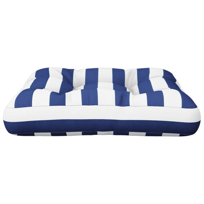 Cuscino per Pallet Strisce Bianche e Blu 50x50x12 cm in Tessuto | homemem39