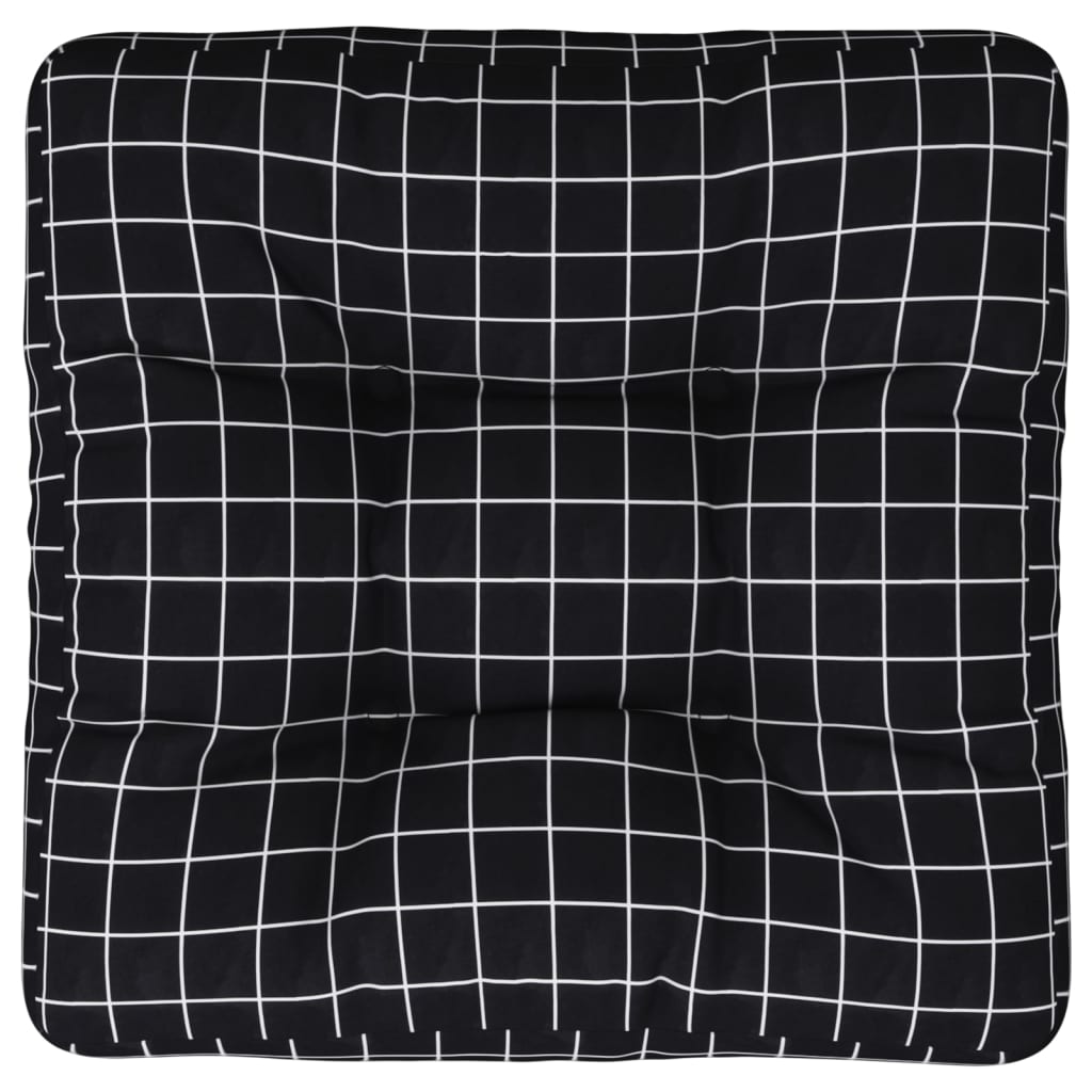 Cuscino per Pallet Motivo a Quadri Nero 50x50x12 cm in Tessuto | homemem39
