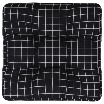 Cuscino per Pallet Motivo a Quadri Nero 50x50x12 cm in Tessuto | homemem39