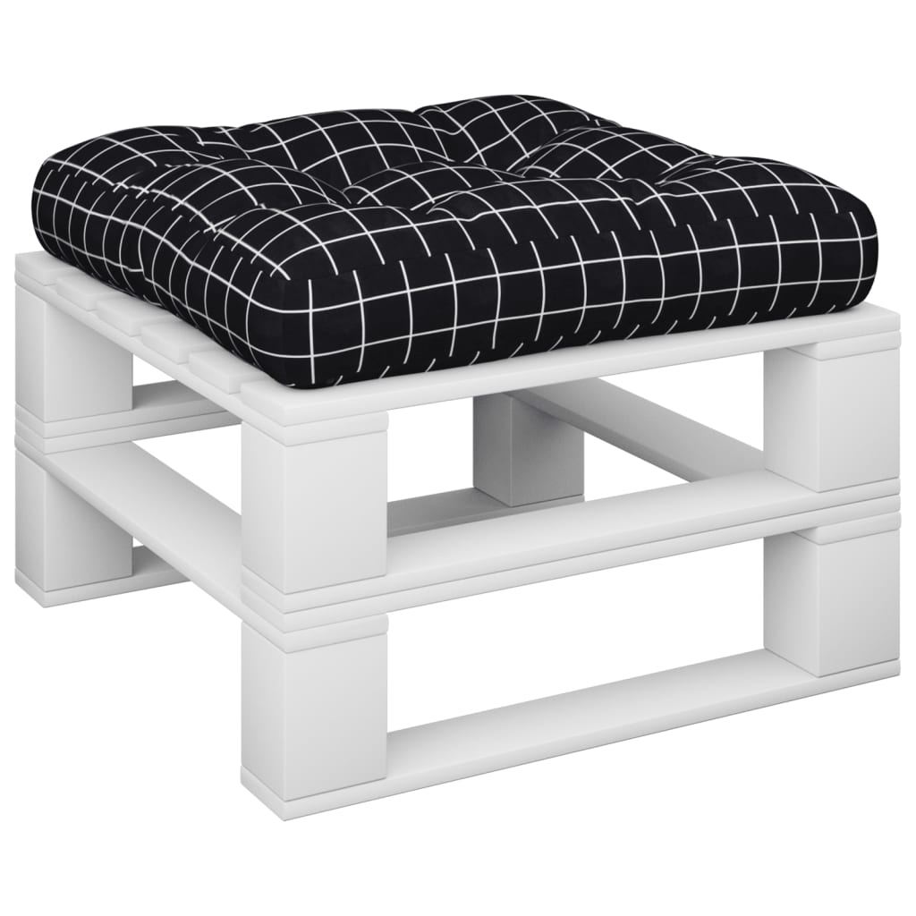 Cuscino per Pallet Motivo a Quadri Nero 50x50x12 cm in Tessuto | homemem39