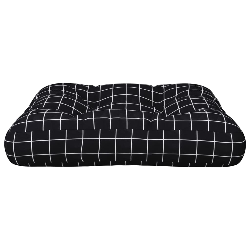 Cuscino per Pallet Motivo a Quadri Nero 50x50x12 cm in Tessuto | homemem39