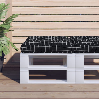 Cuscino per Pallet Motivo a Quadri Nero 50x50x12 cm in Tessuto | homemem39