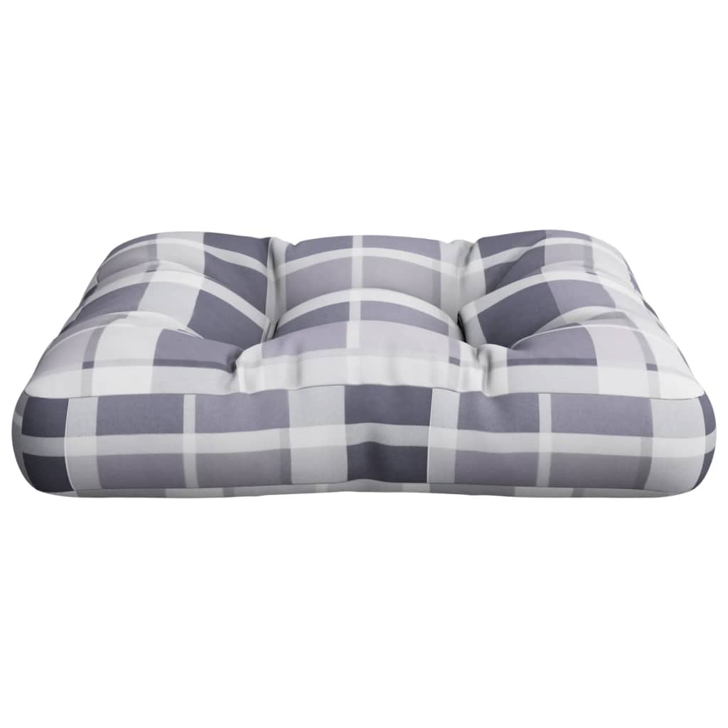Cuscino per Pallet Motivo a Quadri Grigi 60x60x12 cm in Tessuto | homemem39
