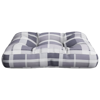 Cuscino per Pallet Motivo a Quadri Grigi 60x60x12 cm in Tessuto | homemem39