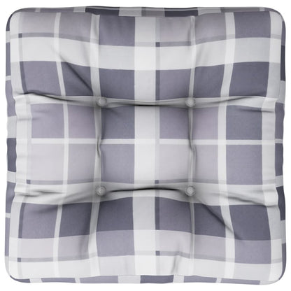 Cuscino per Pallet Motivo a Quadri Grigi 60x60x12 cm in Tessuto | homemem39