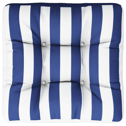 Cuscino per Pallet Strisce Bianche e Blu 60x60x12 cm in Tessuto | homemem39