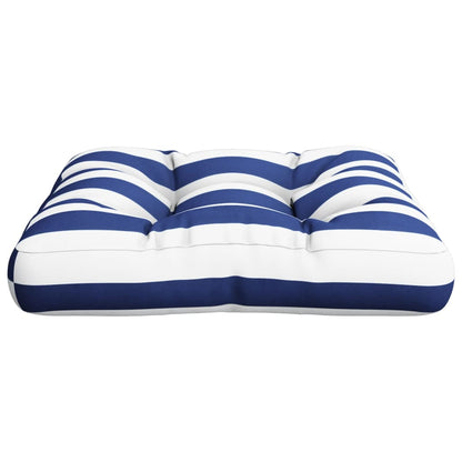 Cuscino per Pallet Strisce Bianche e Blu 60x60x12 cm in Tessuto | homemem39