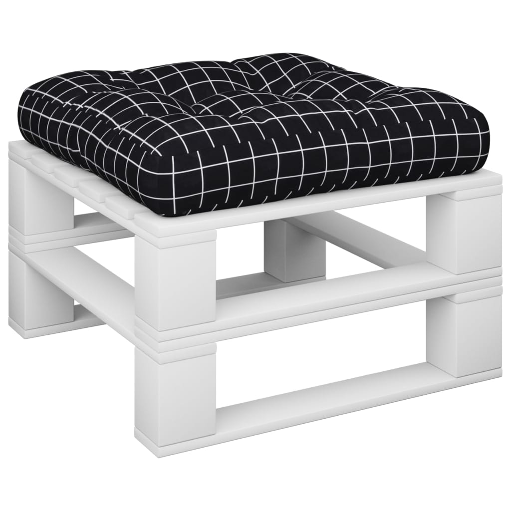 Cuscino per Pallet Motivo a Quadri Nero 60x60x12 cm in Tessuto | homemem39