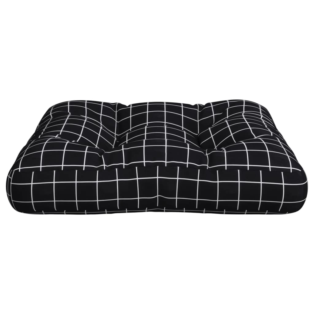 Cuscino per Pallet Motivo a Quadri Nero 60x60x12 cm in Tessuto | homemem39