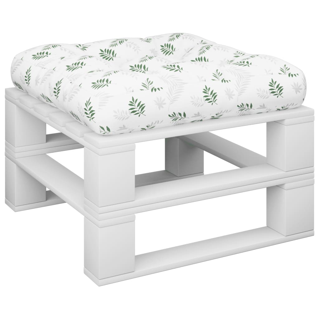 Cuscino per Pallet con Motivo a Foglie 60x60x12 cm in Tessuto | homemem39