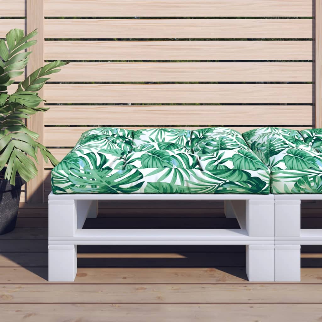 Cuscino per Pallet Motivo a Foglie 70x70x12 cm | homemem39