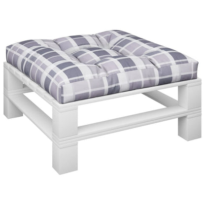 Cuscino per Pallet a Quadri Grigi 70x70x12 cm in Tessuto | homemem39