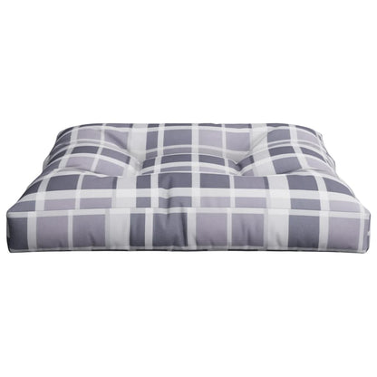 Cuscino per Pallet a Quadri Grigi 70x70x12 cm in Tessuto | homemem39