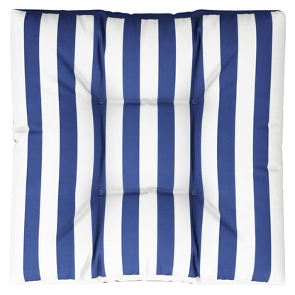 Cuscino per Pallet Strisce Bianche e Blu 70x70x12 cm in Tessuto | homemem39