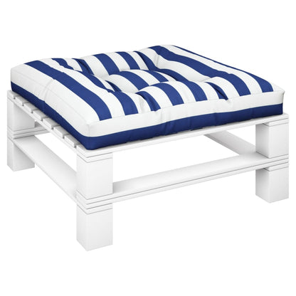 Cuscino per Pallet Strisce Bianche e Blu 70x70x12 cm in Tessuto | homemem39