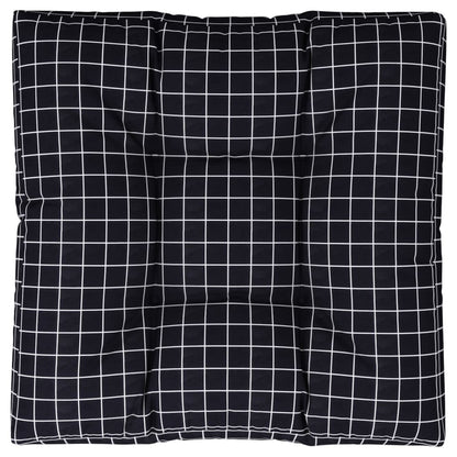 Cuscino per Pallet Motivo a Quadri Nero 70x70x12 cm in Tessuto | homemem39