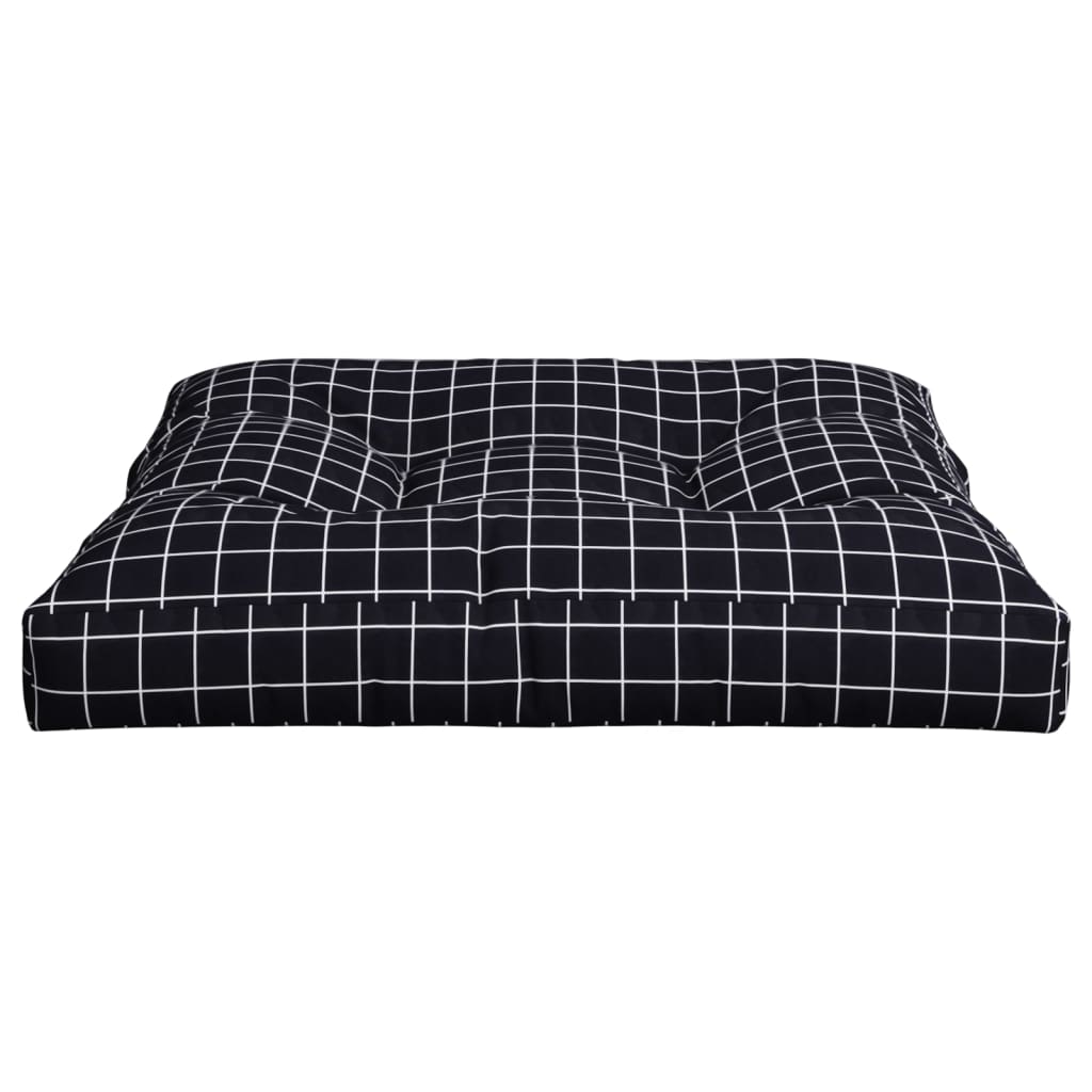 Cuscino per Pallet Motivo a Quadri Nero 70x70x12 cm in Tessuto | homemem39