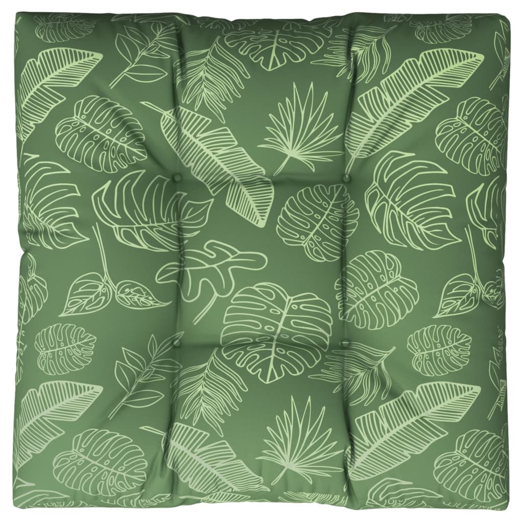 Cuscino per Pallet con Motivo a Foglie 70x70x12 cm in Tessuto | homemem39