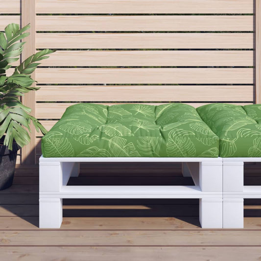 Cuscino per Pallet con Motivo a Foglie in Tessuto