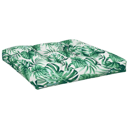 Cuscino per Pallet con Motivo a Foglie 80x80x12 cm in Tessuto | homemem39