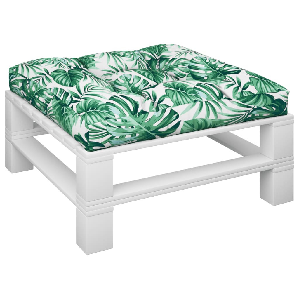 Cuscino per Pallet con Motivo a Foglie 80x80x12 cm in Tessuto | homemem39