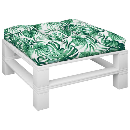 Cuscino per Pallet con Motivo a Foglie 80x80x12 cm in Tessuto | homemem39
