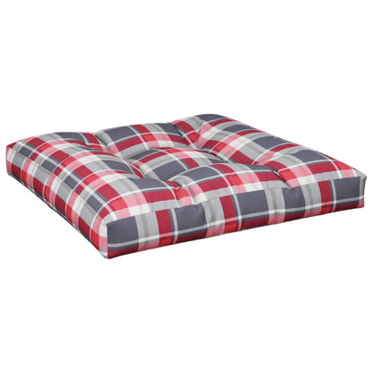Cuscino per Pallet a Quadri Rossi 80x80x12 cm in Tessuto | homemem39