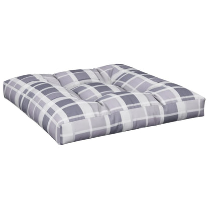 Cuscino per Pallet Motivo a Quadri Grigi 80x80x12 cm in Tessuto | homemem39