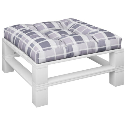Cuscino per Pallet Motivo a Quadri Grigi 80x80x12 cm in Tessuto | homemem39