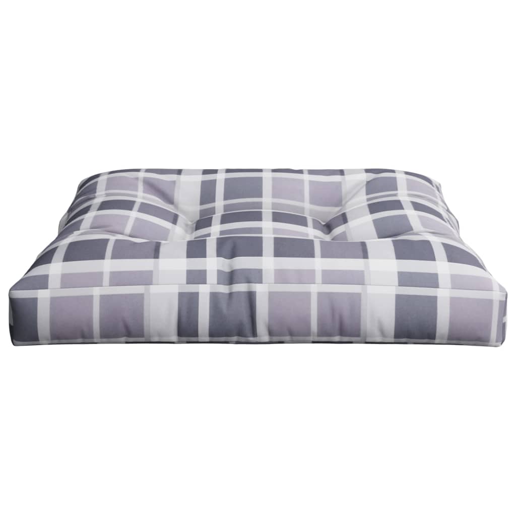 Cuscino per Pallet Motivo a Quadri Grigi 80x80x12 cm in Tessuto | homemem39