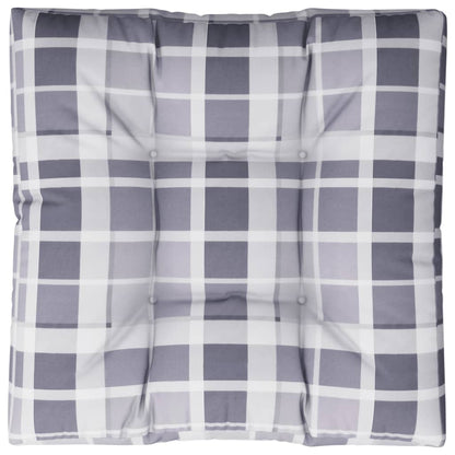Cuscino per Pallet Motivo a Quadri Grigi 80x80x12 cm in Tessuto | homemem39