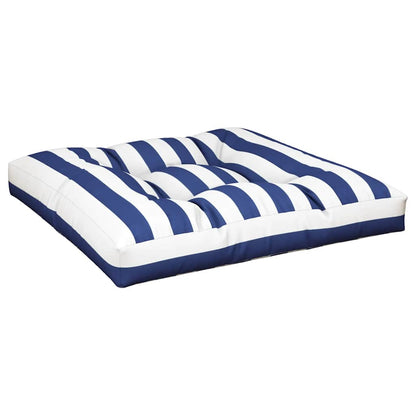 Cuscino per Pallet Strisce Bianche e Blu 80x80x12 cm in Tessuto | homemem39