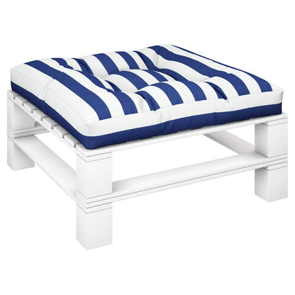 Cuscino per Pallet Strisce Bianche e Blu 80x80x12 cm in Tessuto | homemem39