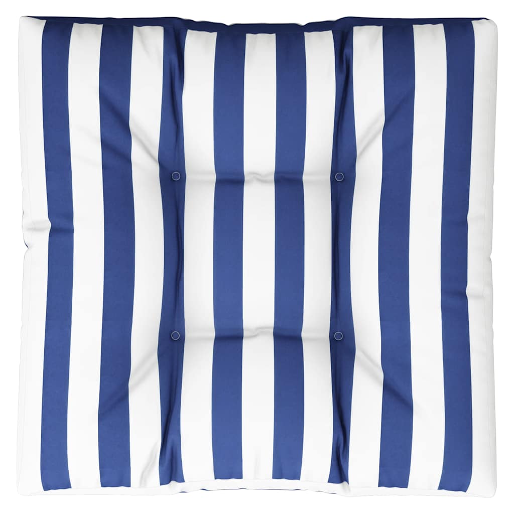 Cuscino per Pallet Strisce Bianche e Blu in Tessuto