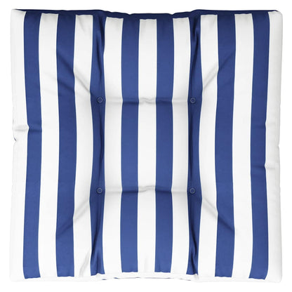 Cuscino per Pallet Strisce Bianche e Blu in Tessuto