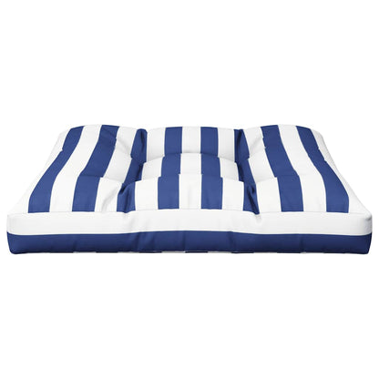 Cuscino per Pallet Strisce Bianche e Blu 80x80x12 cm in Tessuto | homemem39