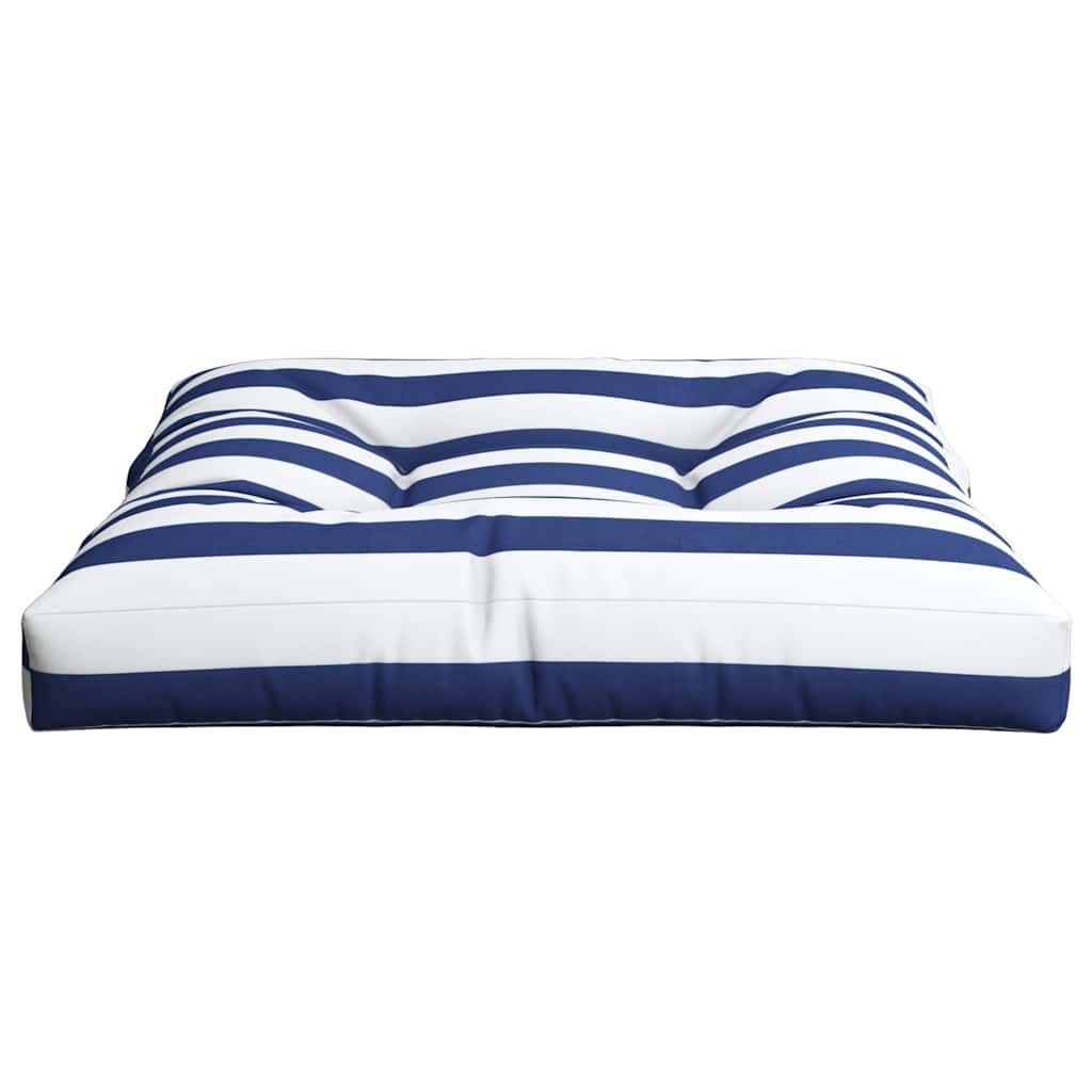 Cuscino per Pallet Strisce Bianche e Blu in Tessuto