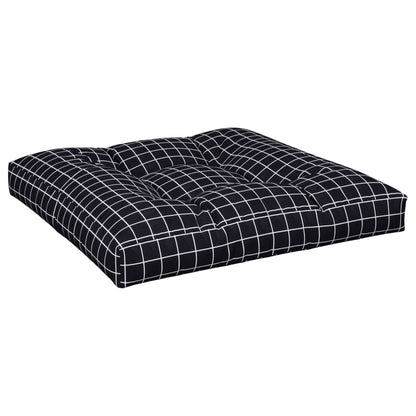 Cuscino per Pallet Motivo a Quadri Nero in Tessuto