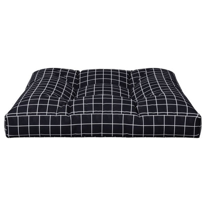 Cuscino per Pallet Motivo a Quadri Nero 80x80x12 cm in Tessuto | homemem39