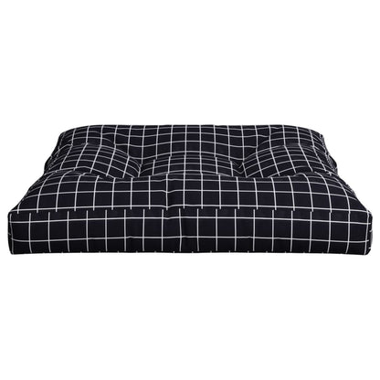 Cuscino per Pallet Motivo a Quadri Nero 80x80x12 cm in Tessuto | homemem39