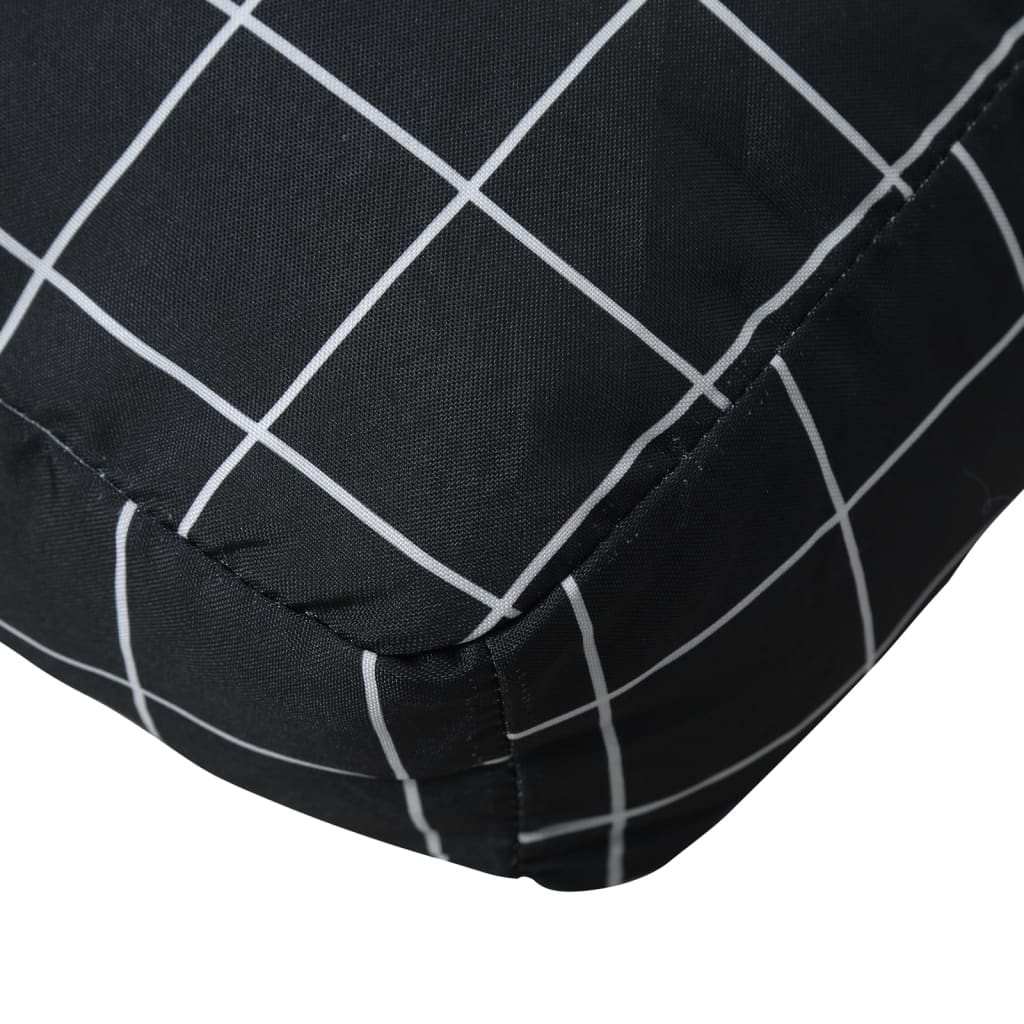 Cuscino per Pallet Motivo a Quadri Nero 80x80x12 cm in Tessuto | homemem39