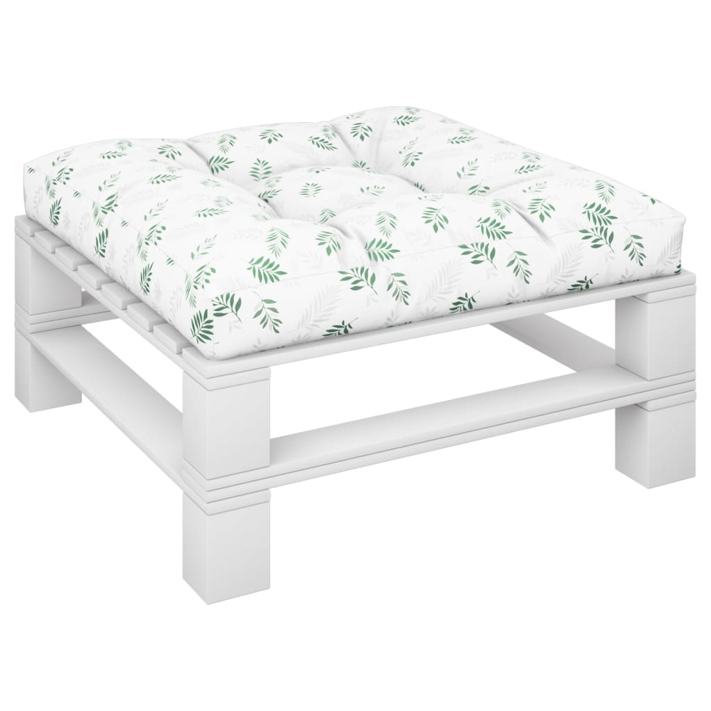 Cuscino per Pallet con Motivo a Foglie 80x80x12 cm in Tessuto | homemem39