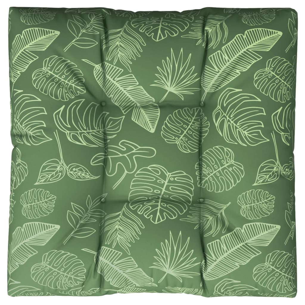 Cuscino per Pallet con Motivo a Foglie 80x80x12 cm in Tessuto | homemem39