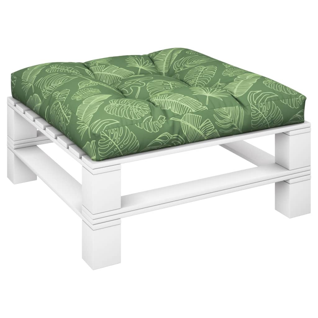 Cuscino per Pallet con Motivo a Foglie 80x80x12 cm in Tessuto | homemem39